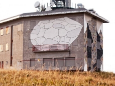 open in painting, andreco work in prog, brigata cadore mountain hut (nevegal, august 2013