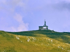 the brigata alpina cadore mountain hut in nevegal (belluno), open in painting, august 2013