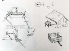 i legni umidi - the making of ideas - naf-barela, cousin of the barelon - sawmill and tank servicing the scofa