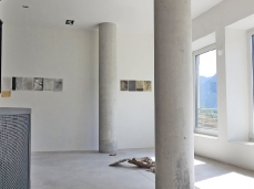 stefano moras/alan luca nan feat. giuseppina corona, "untitled" and "ostrakon", setup at the spazio, may 2015