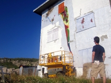 open in painting, davide zucco, brigata alpina cadore mountain hut