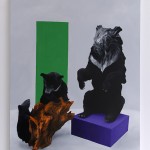 diorama (asiatic black bear), Olio su tela, 80x100 cm, 2011- foto a. montresor